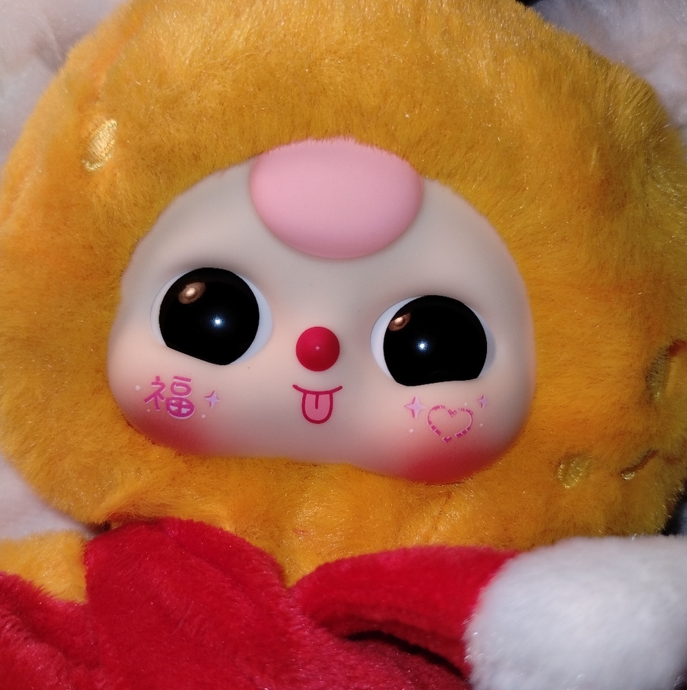 Baby Three Chinese New Year Plush Yellow and Red Kids Toy